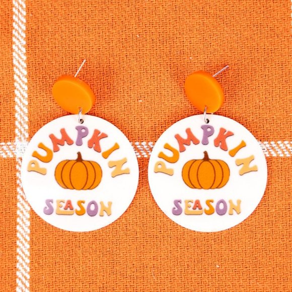 One Blessed Nana Jewelry - ❤️NWT *BOUTIQUE*   PUMPKIN SEASON  DISK EARRINGS   PERFECT for FALL!!